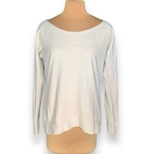 Lululemon Top Cream Heathered Long SleeveThumb Holes Scoop Neck Long Sleeve